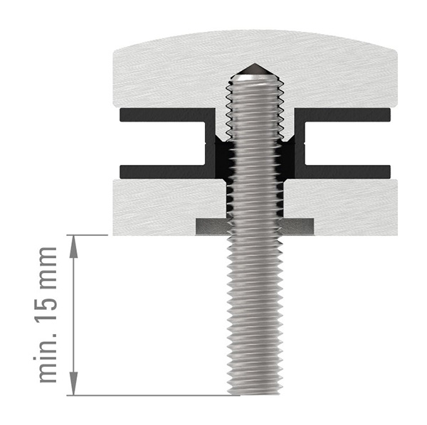 Glas-Punkthalter Oberteil | Ø 40 mm | V2A
