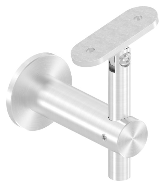 Handlaufhalter höhenverstellbar mit Halteplatte für flachen Anschluss V2A