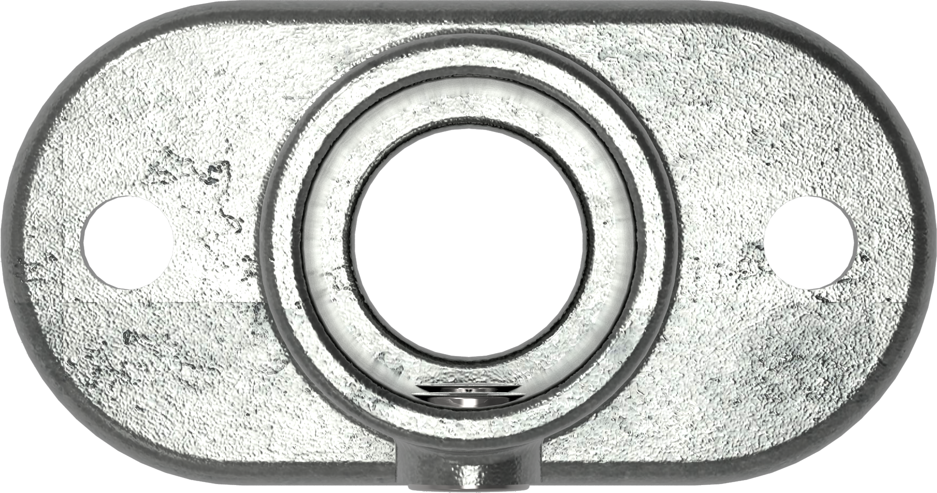 Rohrverbinder | Fußplatte oval | 132C42 | 42,4 mm | 1 1/4" | Feuerverzinkt u. Elektrogalvanisiert