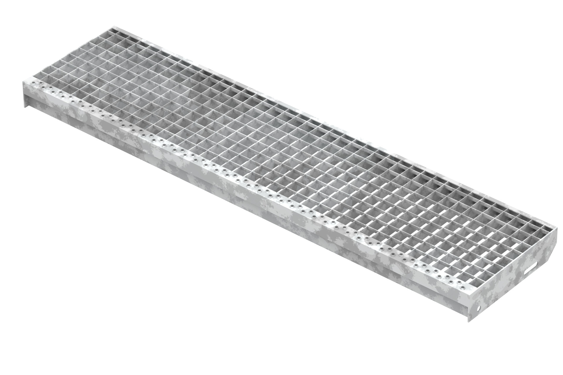 Gitterroststufe Treppenstufe | Maße: 1250x305 mm 30/30 mm | S235JR (St37-2), im Vollbad feuerverzinkt