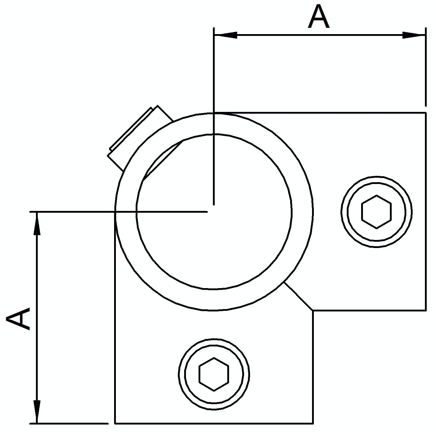 Rohrverbinder | Eckstück durchgehend | 116S17 | 17,2 mm | 3/8" | Feuerverzinkt u. Elektrogalvanisiert