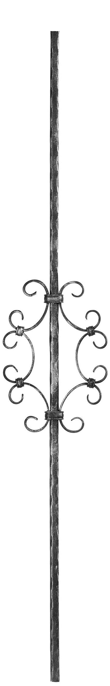 Zierstab 12x12mm; gehämmert; Länge 900mm