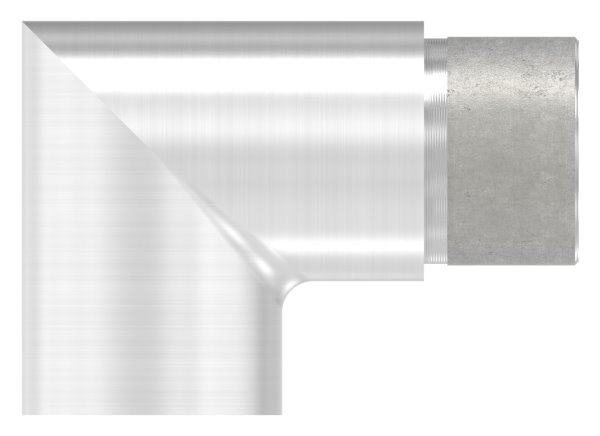 Endstück 90° flach-eckig, für Rundrohr Ø 33,7x2,0 mm V2A