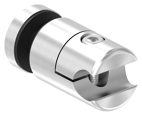 Klemmhalter fuer Rundstab 12 mm mit Glaspunkthalter Ø 25 mm V2A-10-5500.4