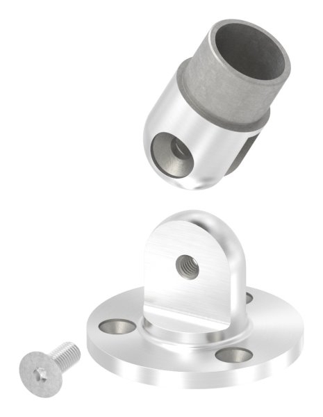 Wandhalter 90° flexibel für Rundrohr Ø 33,7x2,0 mm | V2A
