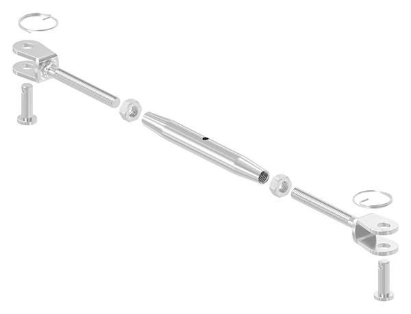 Wantenspanner | Gabel/Gabel | Gewinde M6 | V4A