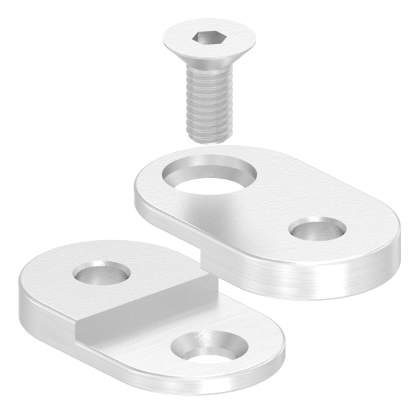 Handlaufanschlussplatte Edelstahl V2A 63 x 25 x 4 mm verstellbar flach-88-1160180-240.V
