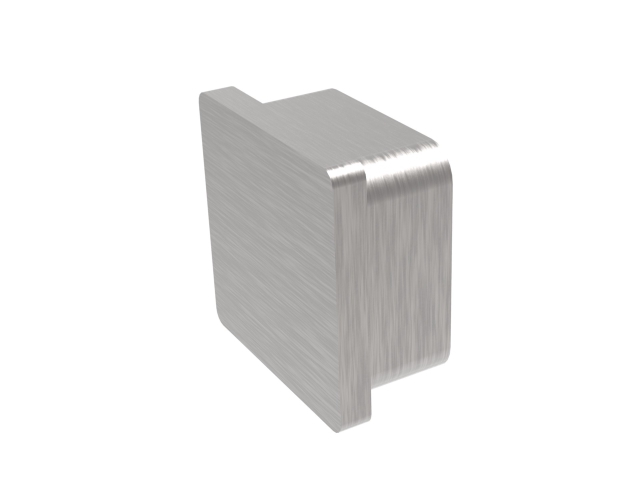 Endkappe für Rohr: 50x50x2 mm zum Kleben V2A