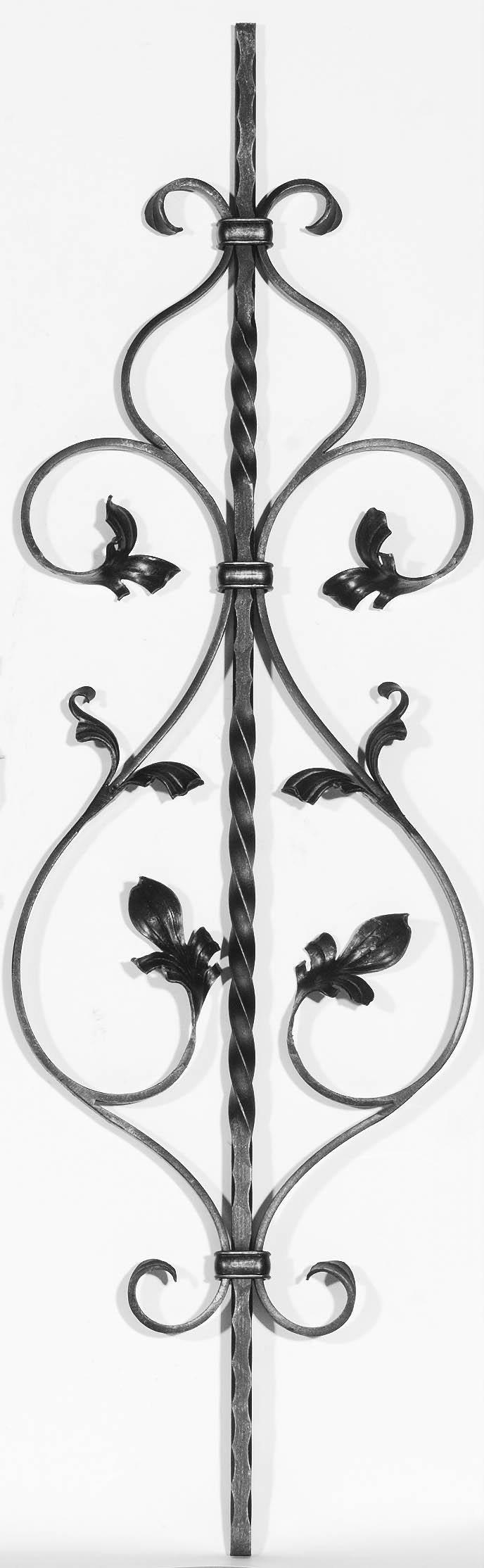 Zierstab 12x12mm; gehämmert; Barock; Länge 900mm