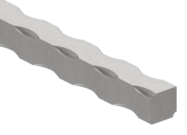 Vierkant gehämmert | Material: 16x16 mm | Länge: 3000 mm | Stahl (Roh) S235JR