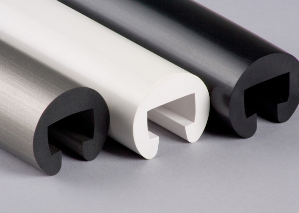 Kunststoffhandlauf Ø 40mm für 25 x 15mm, graualuminium
 25 Meter