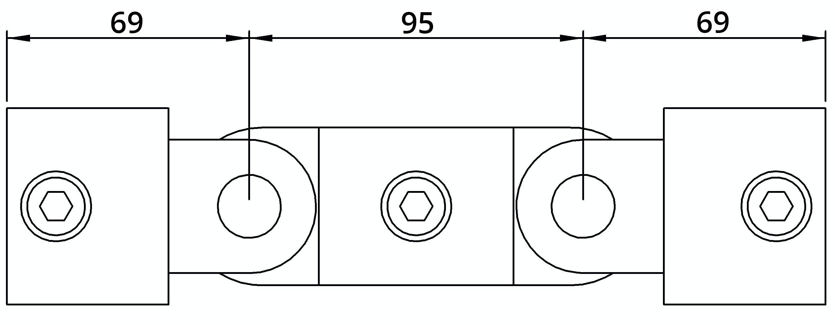 Rohrverbinder | Gelenkstück doppelt 180° | 167C42 | 42,4 mm | 1 1/4" | Temperguss u. Elektrogalvanisiert