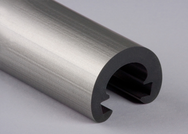 Kunststoffhandlauf Ø 55mm für 40 x 8mm, graualuminium
 25 Meter