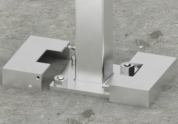 Abdeckrosette zweiteilig 109x109x25 mm fuer Vierkantrohr- 40x40 mm V4A-11-2534-ZT.1