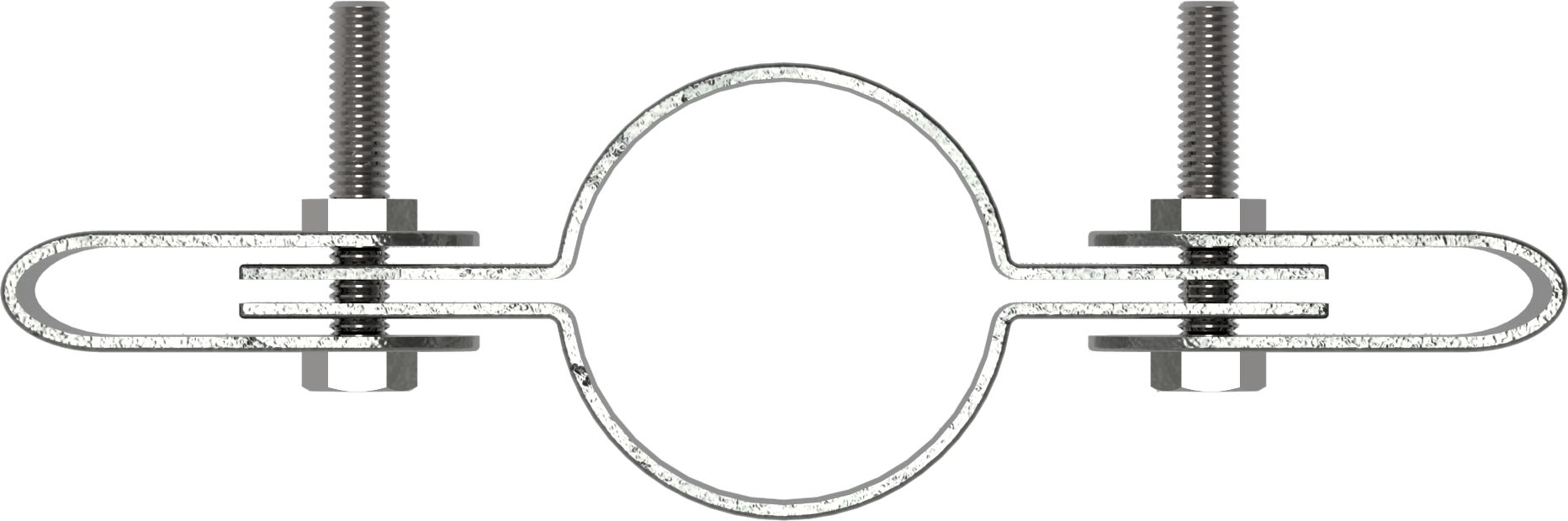 Rohrverbinder | Gitterhalter doppelt | 171B34 | 33,7 mm | 1" | Feuerverzinkt u. Elektrogalvanisiert