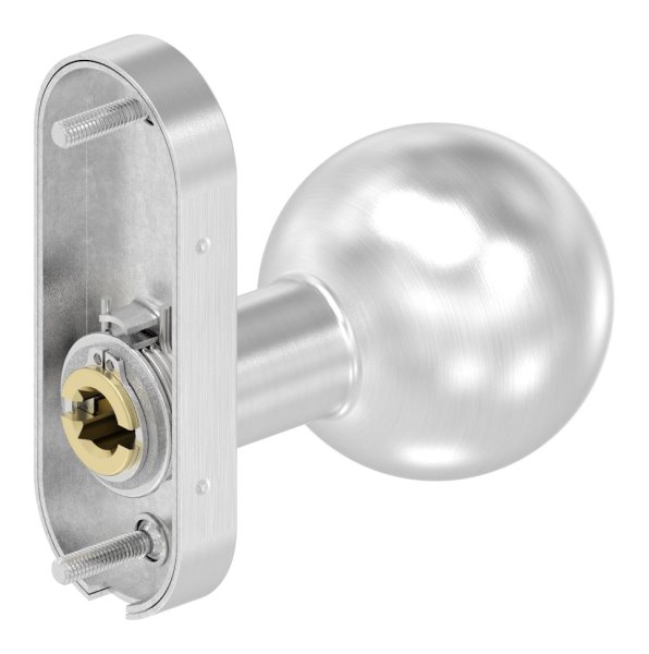 Türdrücker gerade mit Kugel Ø 50 mm drehbar V2A