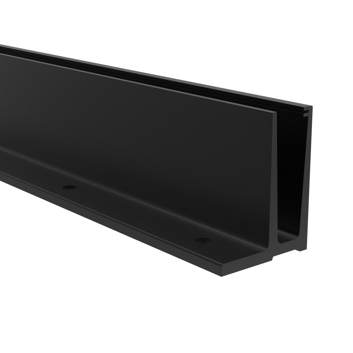 Ganzglasgelaenderprofil Aluminium 6000 mm Oberverankerung Schwarz RAL 9005-89-11AL00066000R9005-A.4