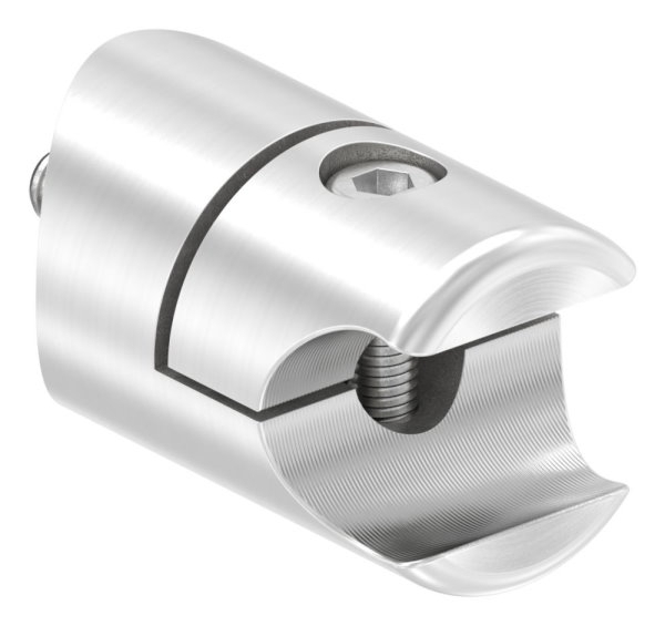 Halter Edelstahl V2A fuer Klemmprofil Ø 18 mm- Anschluss Ø 33-7 mm- geschliffen Korn 240-88-1155330.240