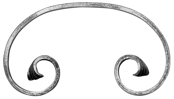 C-Schnecke - Masse- 115x200 mm - Material- 12x5 mm - Stahl S235JR- roh-30-3711.8