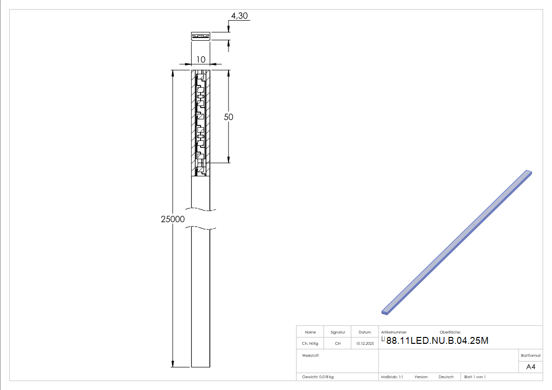 LED Band 25000mm- Schutzart IP65- warmweiss 2700K-88-11LED-NU-B-04.25M