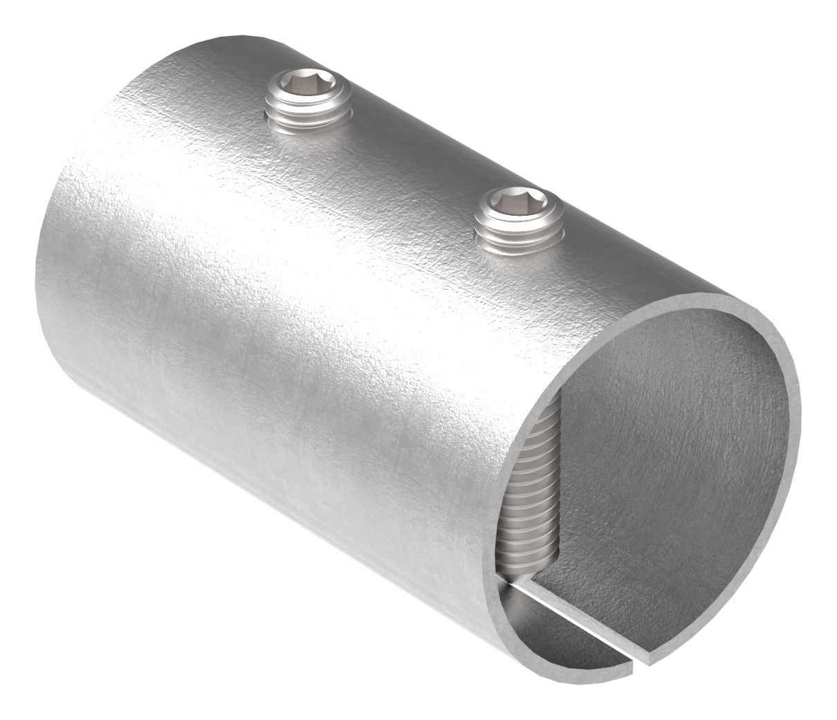 Rohrverbinder V2A fuer Rohr Ø 42-4 x 2-5 mm- L 65 mm mit Klemmschrauben-11-3383.4