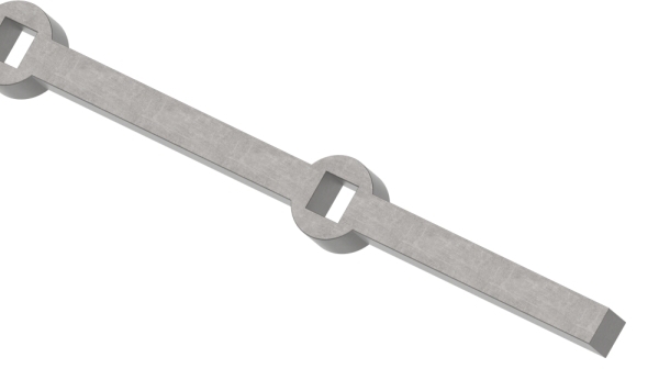 Lochleiste | für Quadratrohr | Material: 12x12 mm | Länge: 2000 mm | Stahl S235JR, roh