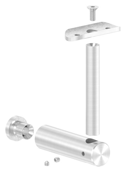 Handlaufhalter höhenverstellbar und Halteplatte für flachen Anschluss V2A