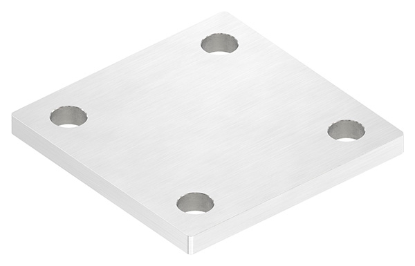 Ankerplatte, 100 x 100 x 8mm, mit Längsschliff, V4A