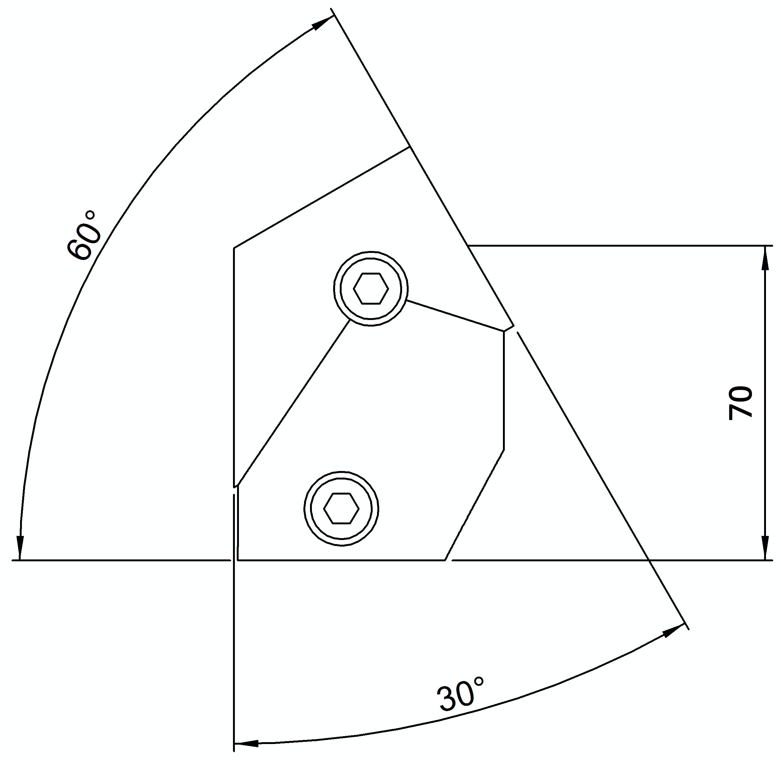 Rohrverbinder - T-Stueck kurz 30-60° - 129B34 - 33-7 mm - 1- - Feuerverzinkt u. Elektrogalvanisiert-129B34