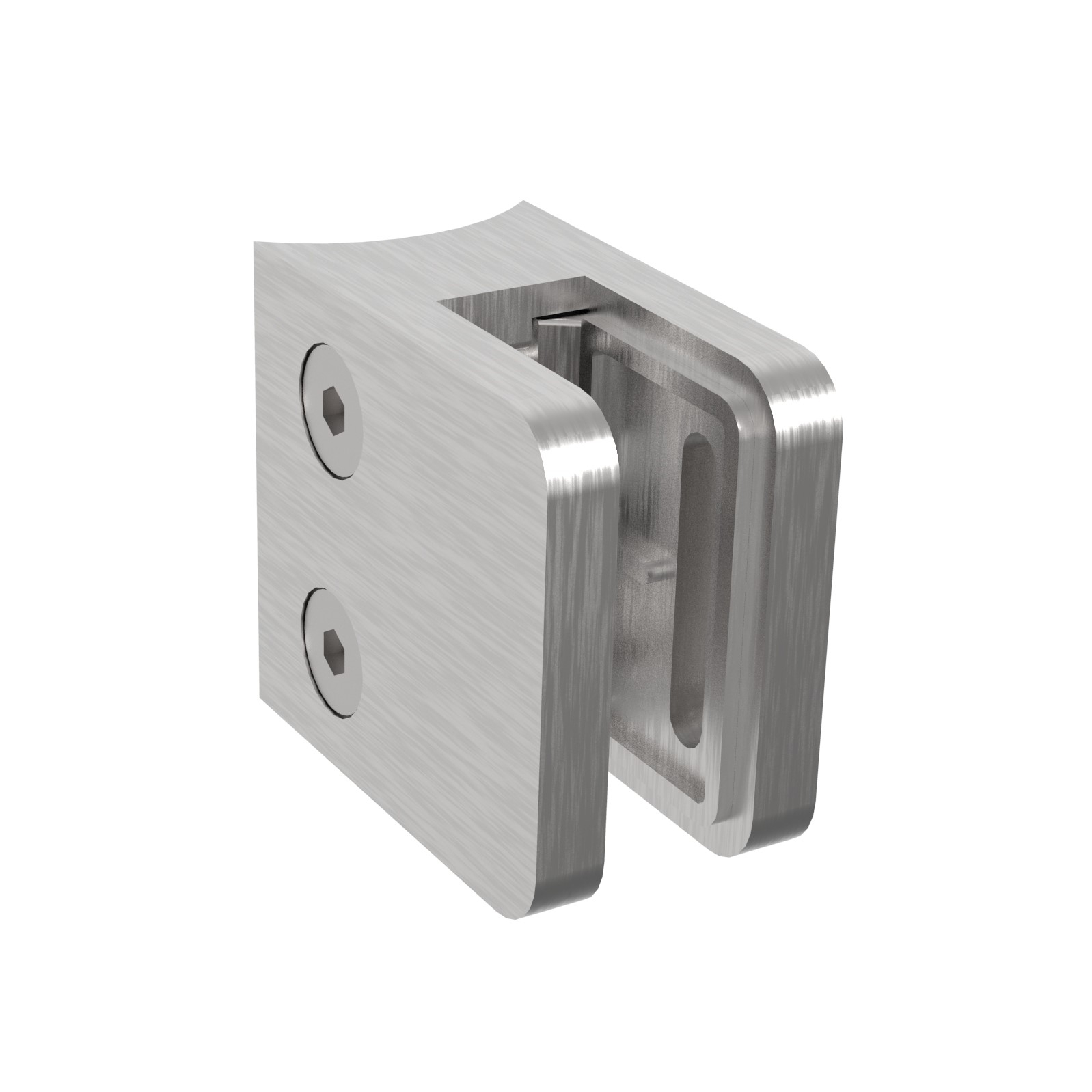 Glasklemme 45x45x27 mm Ø 48,3 mm, für 6,76 mm VSG Glas