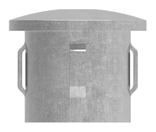 Stahlstopfen | leicht gewölbt | mit M8 | für Rundrohr Ø 33,7x2,5-2,9 mm | Stahl S235JR, roh