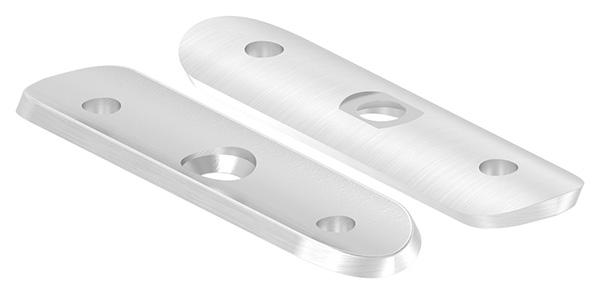 Handlaufanschlussplatte Edelstahl V2A 90x25x4 mm fuer Rohr Ø 42-4 mm lang geschliffen Korn 240-88-1160182-240.L