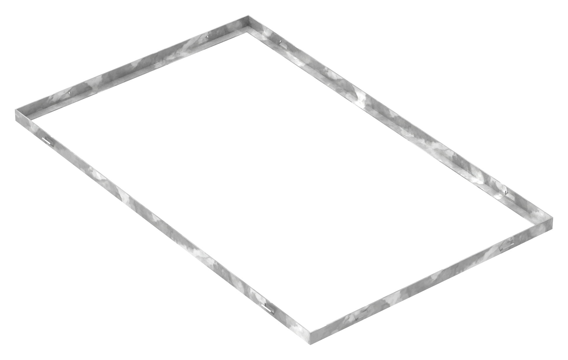 Zarge | Maße: 500x800x23 mm | für Rosthöhe 20 mm | aus S235JR (St37-2), bandverzinkt