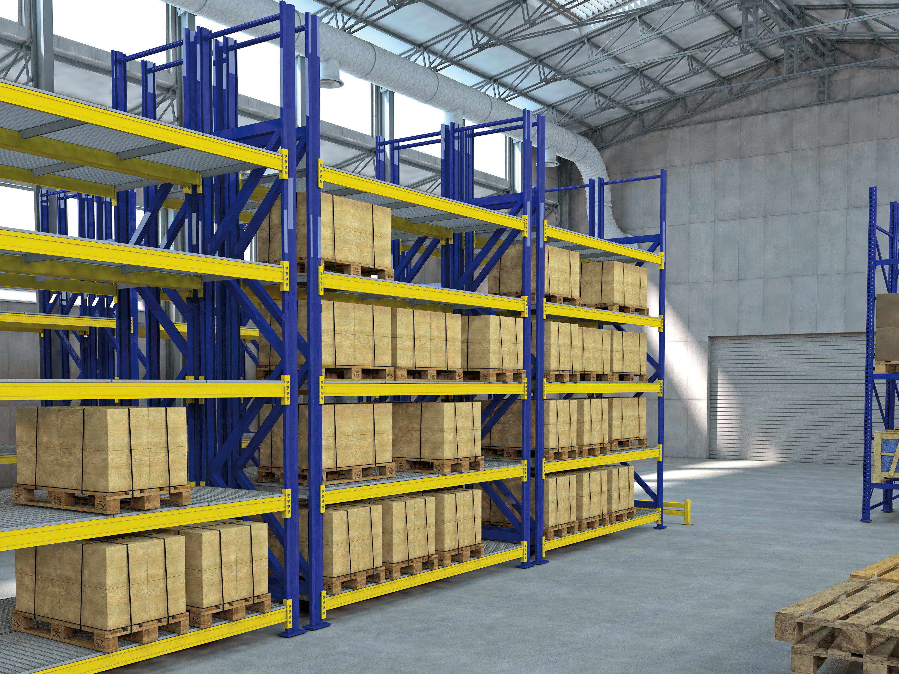 Fachbodenmodul | Maße: 880x1000x20 mm | Last: 1000 kg | S235JR, im Vollbad feuerverzinkt