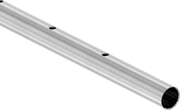 Rundrohr Ø 42,4 x 2,0 mm einseitig gelocht á 3 m Edelstahl