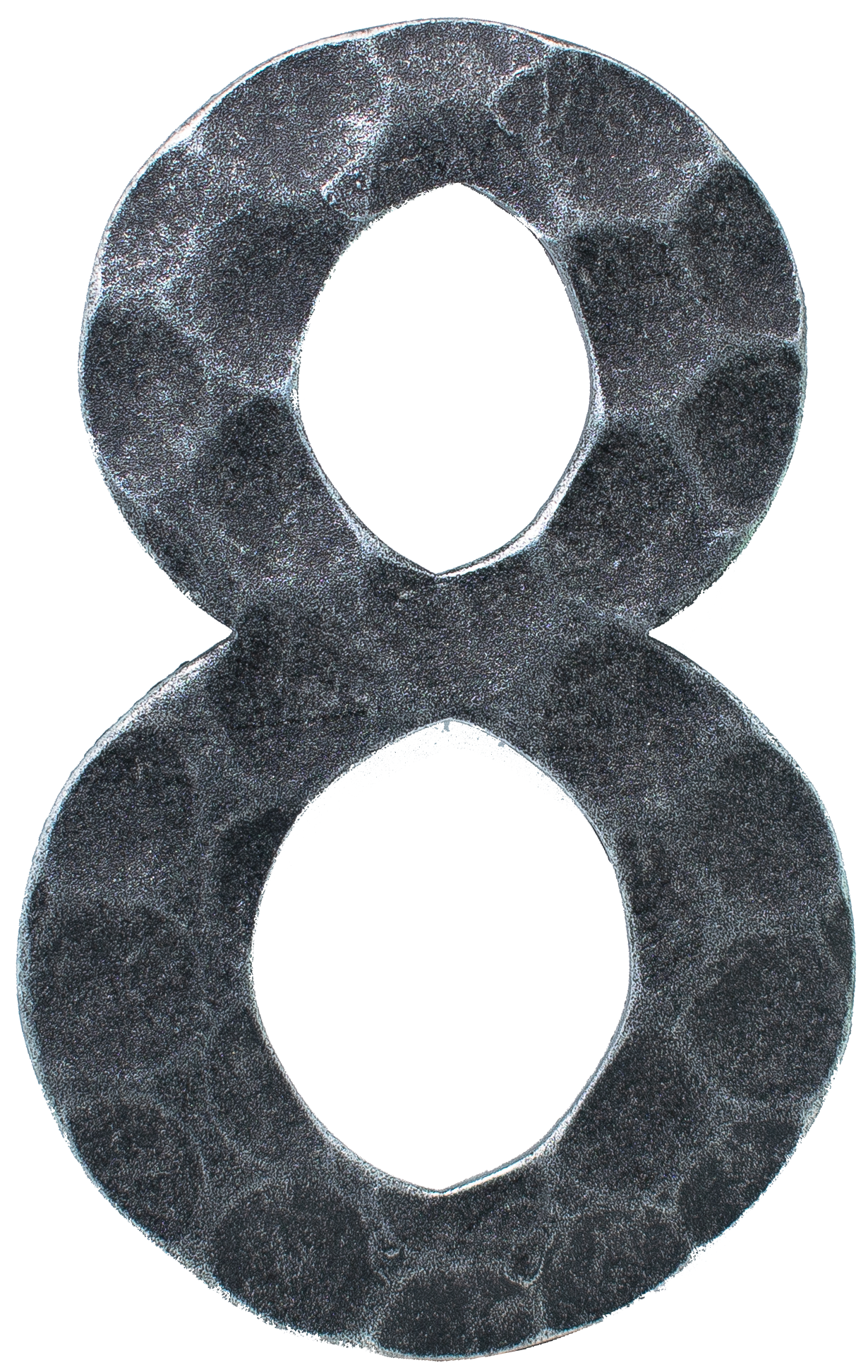 Hausnummer 8 - Abmessung 12x8 cm - Material 4 mm gehaemmert - Stahl -Roh- S235JR-30-3118.8