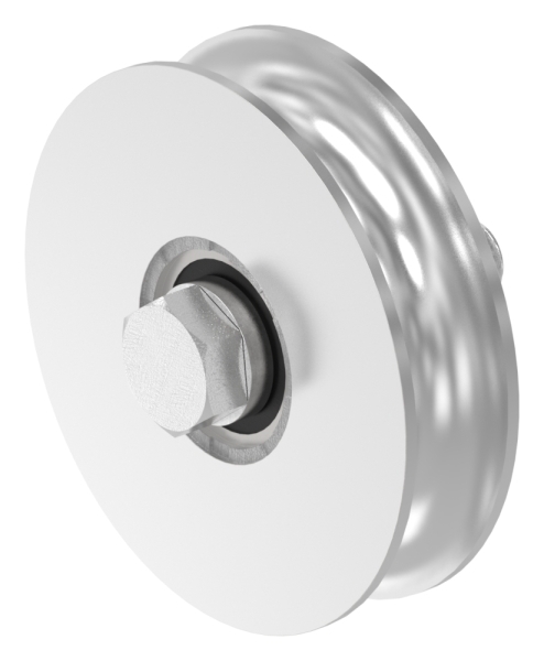 Schiebetorrolle Ø 100mm mit Rundrille Ø 20mm- V4A-88-11341-100.V4A