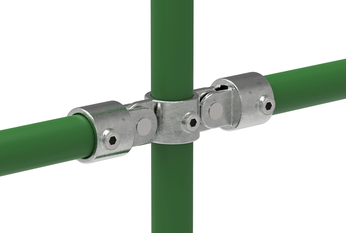 Rohrverbinder Gelenkstueck doppelt 180° Ø 33-7 mm -1- - Temperguss verzinkt - 167B34-167B34