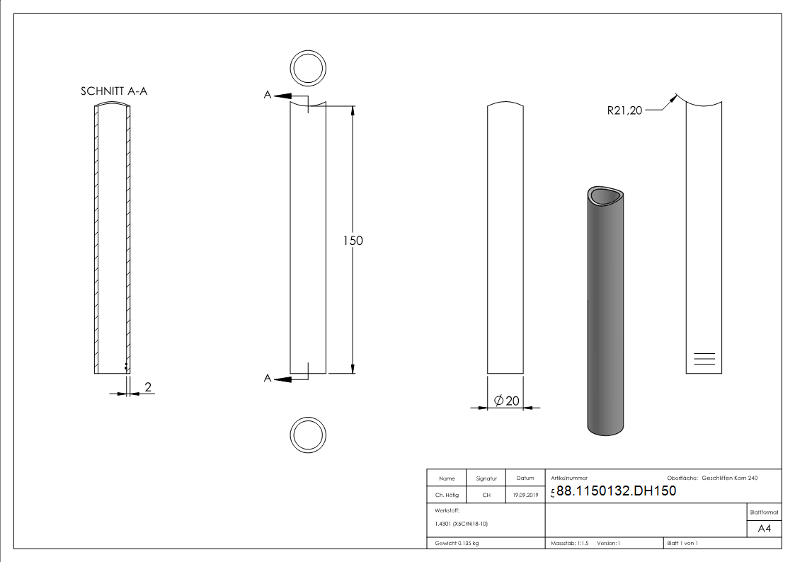 Distanzhuelse- Laenge- 150mm-88-1150132.DH150