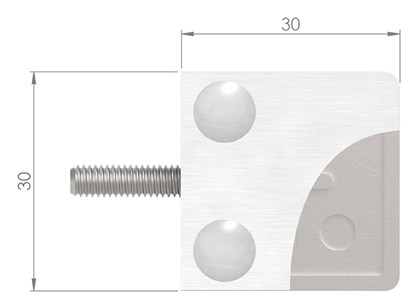 Glasklemme 30x30x18 mm Flach, für 1,5 mm Blech
