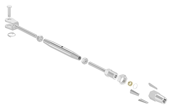 Wantenspanner | Gabel/Seilhalter | für Seil Ø 4 mm | V4A