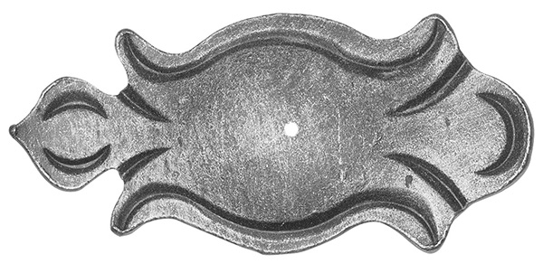 Rosette / Zierteil | 70x150x4 mm | Stahl (Roh) S235JR