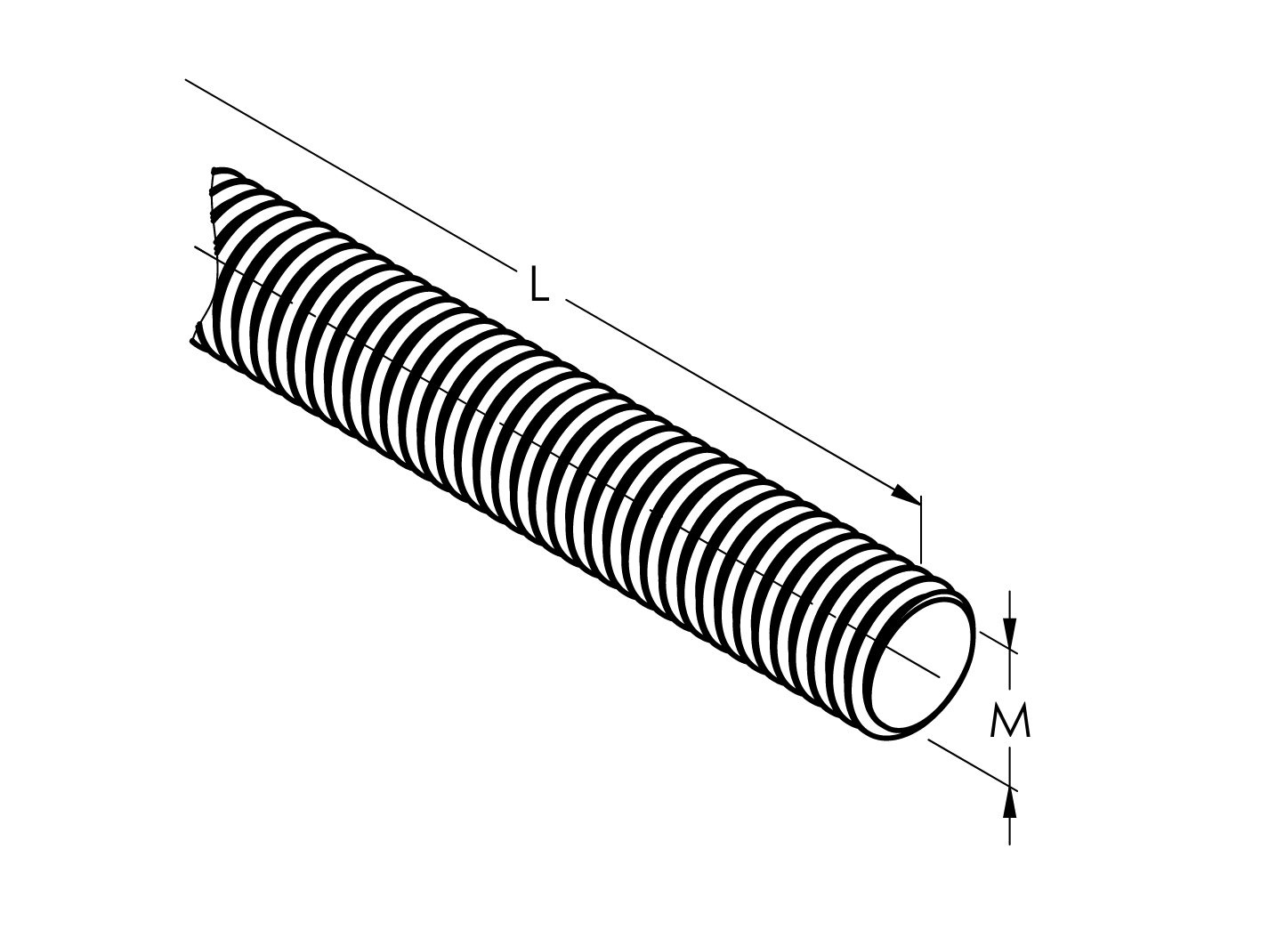 Gewindestange Edelstahl AISI 304 M12 x 200 mm DIN 975-89-11ADIN975M12200-A.4