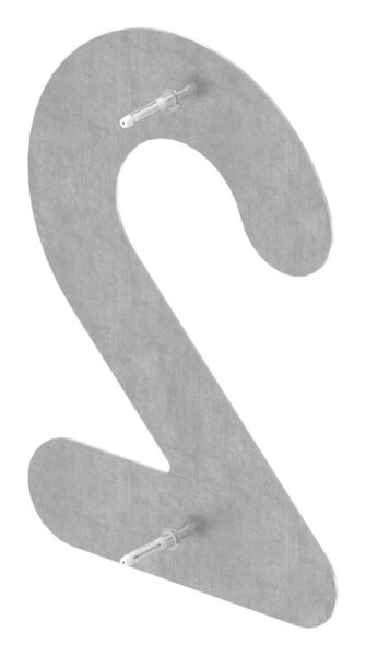 Hausnummer 2 | groß | Maße: 200 mm x 300 mm | V2A