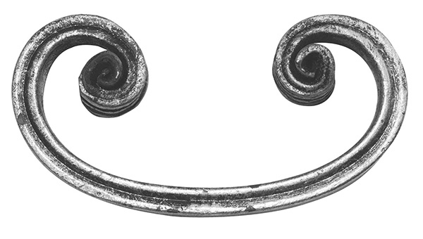 Schwerbarock | Maße: 110x60 mm | Material: 16x8 mm, gerillt | Stahl S235JR, roh
