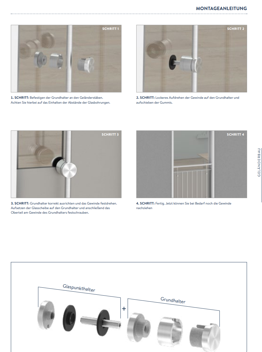 BRENK-fix® Grundhalter fuer Staebe Ø 10mm- ALU-88-11BR-R10M8.ALU