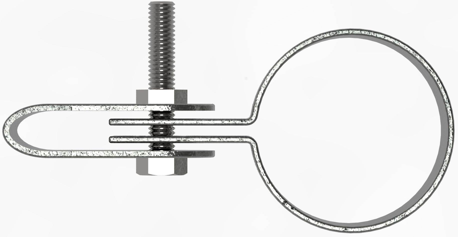 Rohrverbinder Gitterhalter einfach Ø 33-7 mm -1- - Temperguss verzinkt - 170B34-170B34