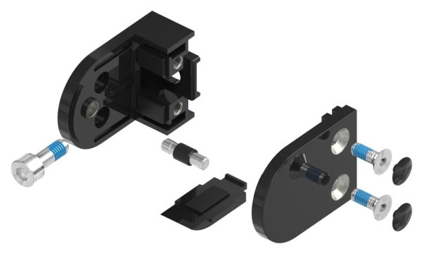 Glasklemme Mod- 38- Anschluss- gerade- Zink roh pulverbeschichtet RAL 9005-88-113800-ZN0.9005