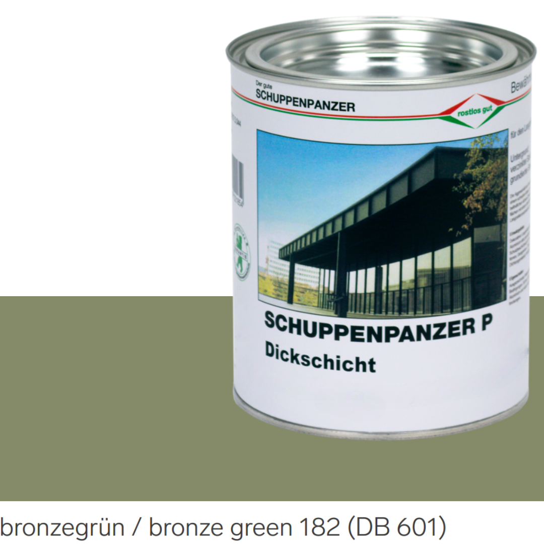 SCHUPPENPANZER-P Dickschicht 0620 bronzegrün 182 DB 601 2,5 l für Zäune und STAHL