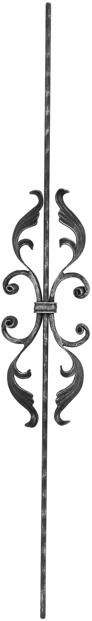 Zierstab | Länge: 900 mm | Material: 16x8 mm gehämmert | Stahl S235JR, roh